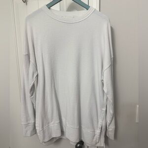 Aerie Textured White Long Sleeve Top